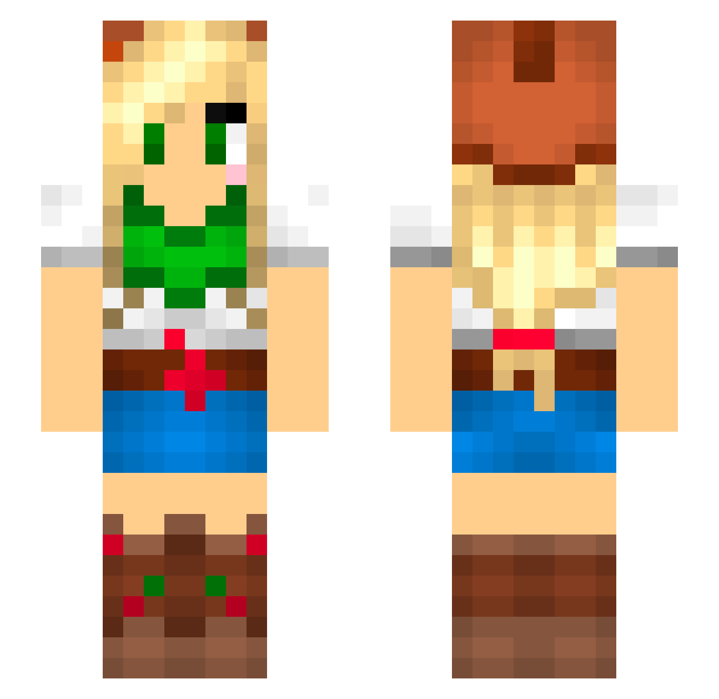 SSN20 Minecraft skin, front and back view