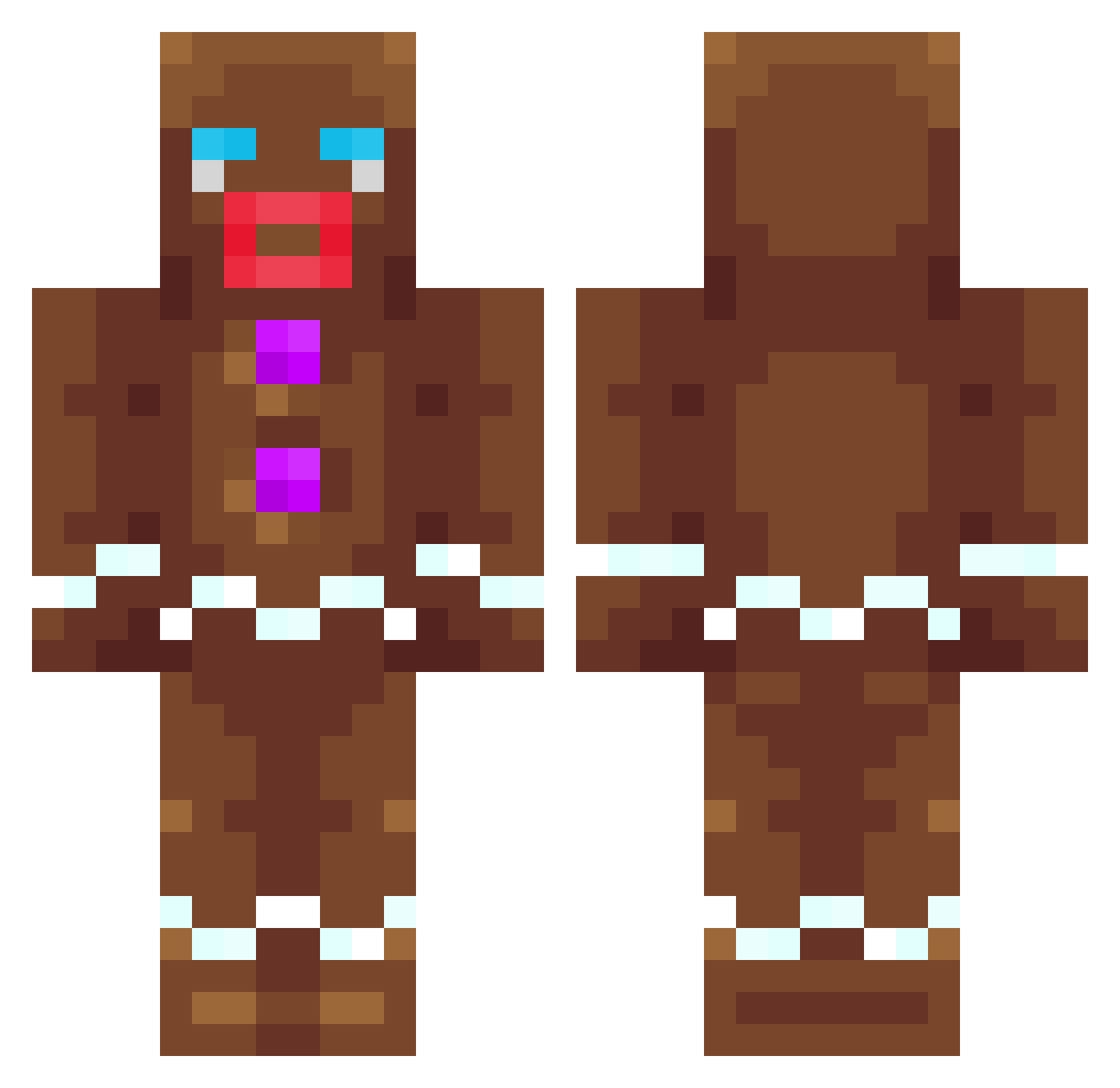 Sweetbread Minecraft skin, front and back view