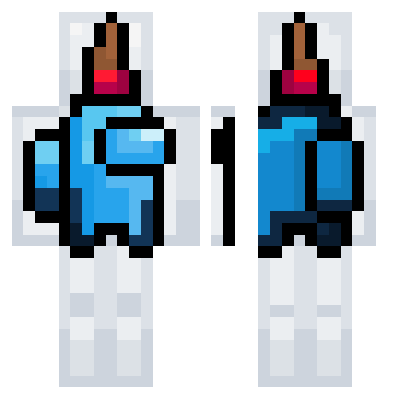 MrDarki Minecraft skin, front and back view