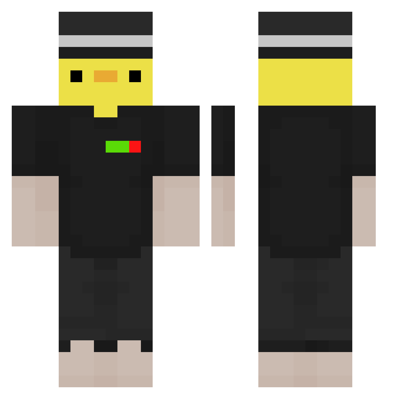 bambism Minecraft skin, front and back view