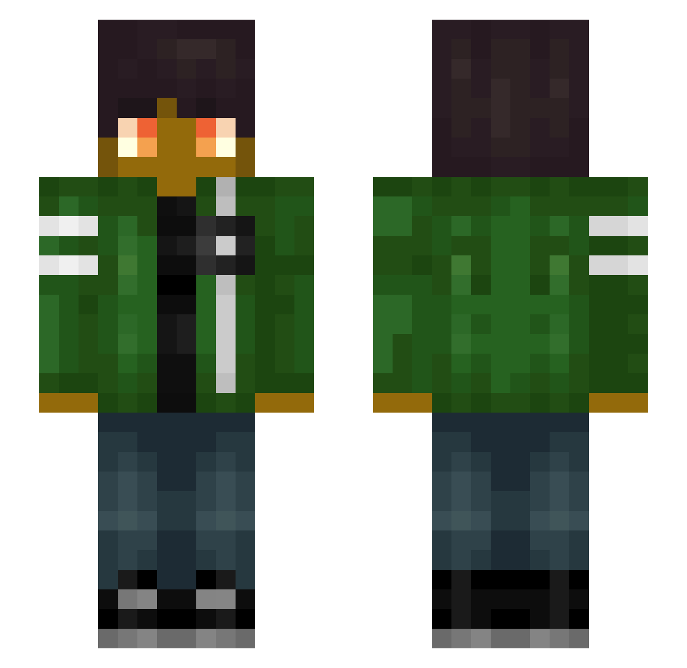 Gumball100 Minecraft skin, front and back view