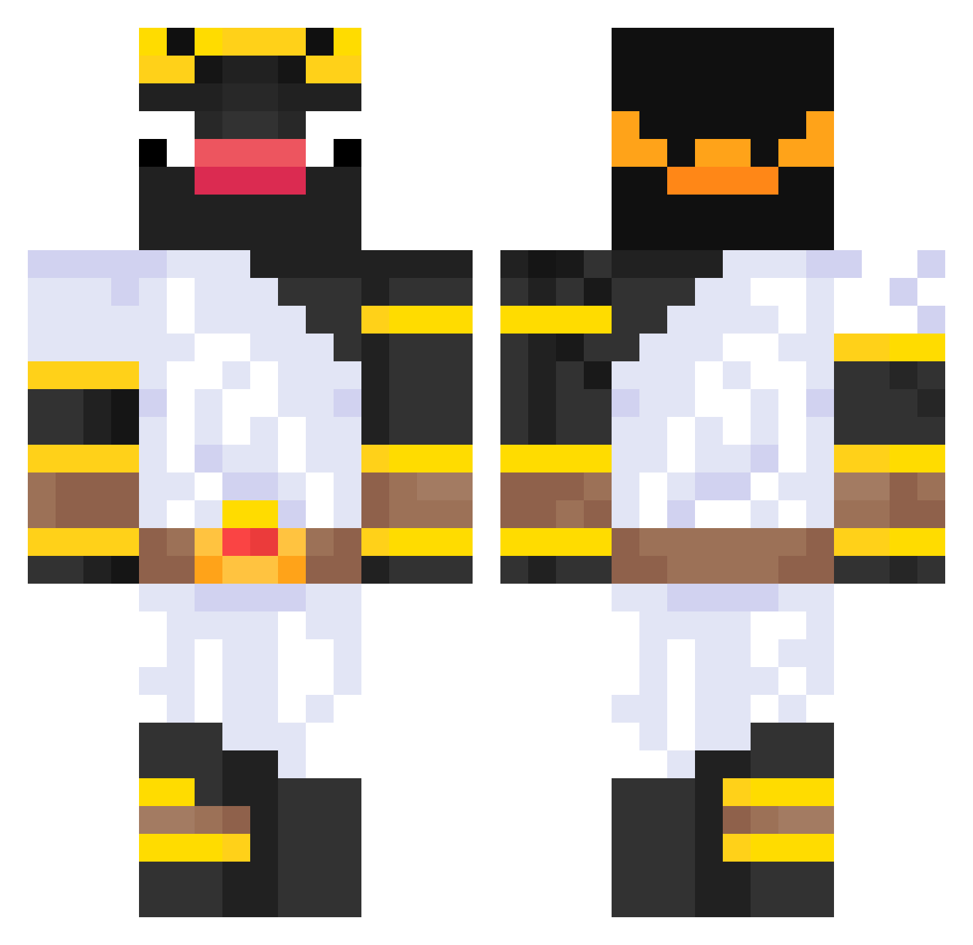 Vinchenzo55 Minecraft skin, front and back view