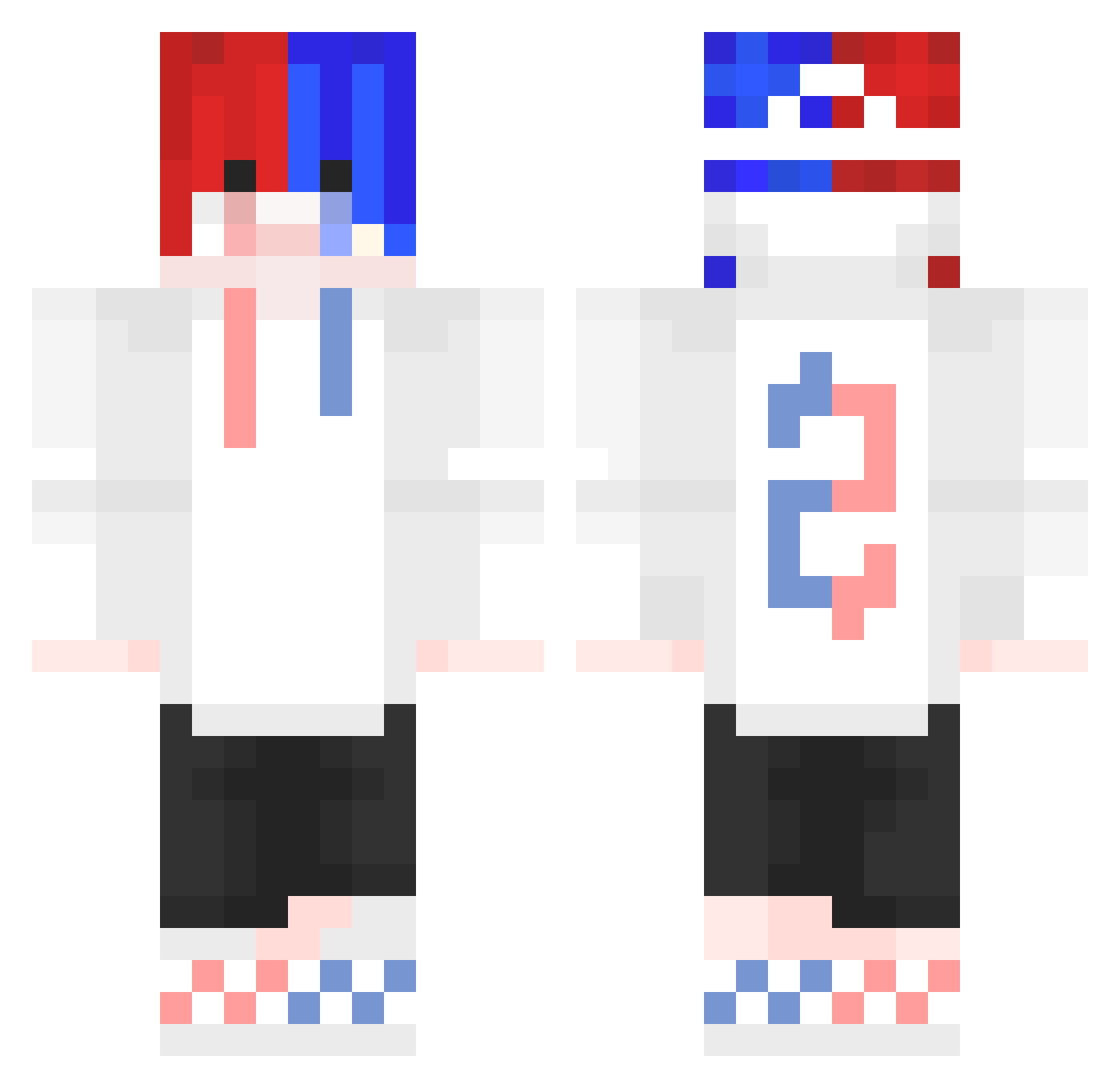 Louis_FLA Minecraft skin, front and back view