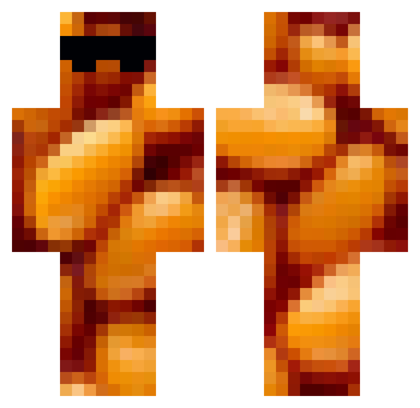 LubimayaZluka Minecraft skin, front and back view