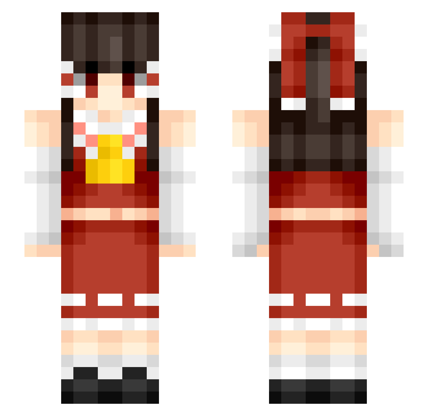 nueco Minecraft skin, front and back view