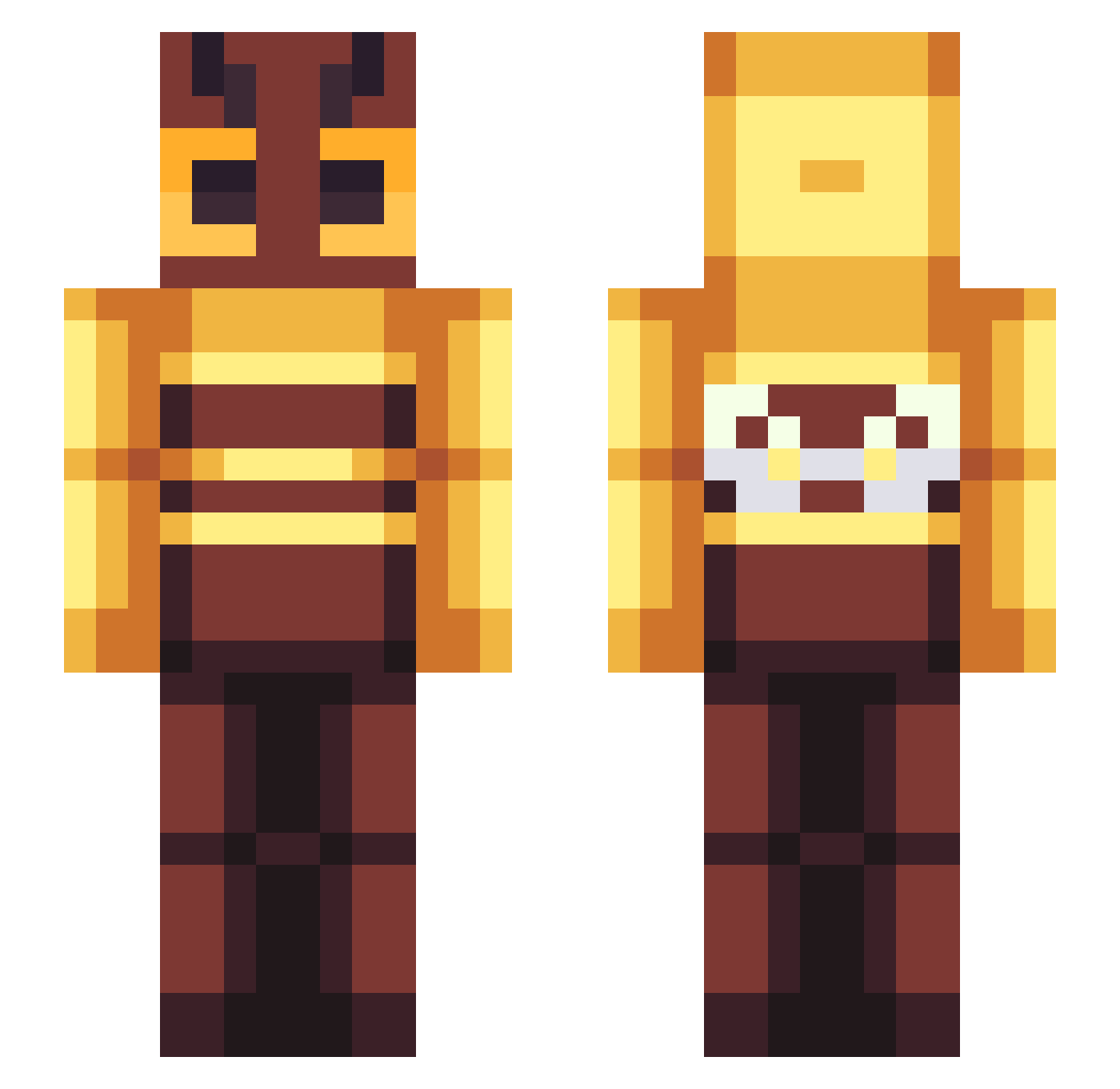 chezling Minecraft skin, front and back view