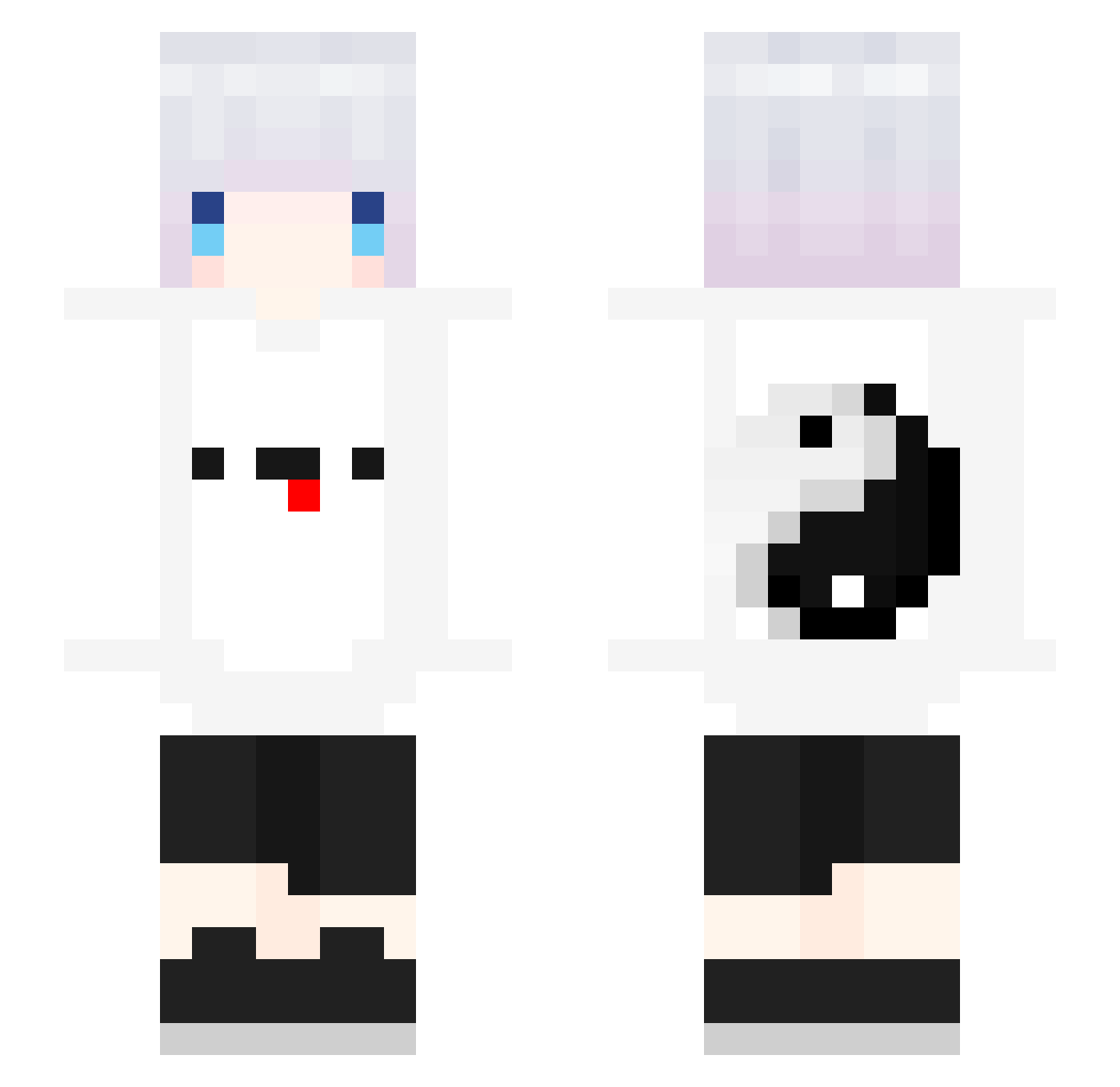 equnity Minecraft skin, front and back view
