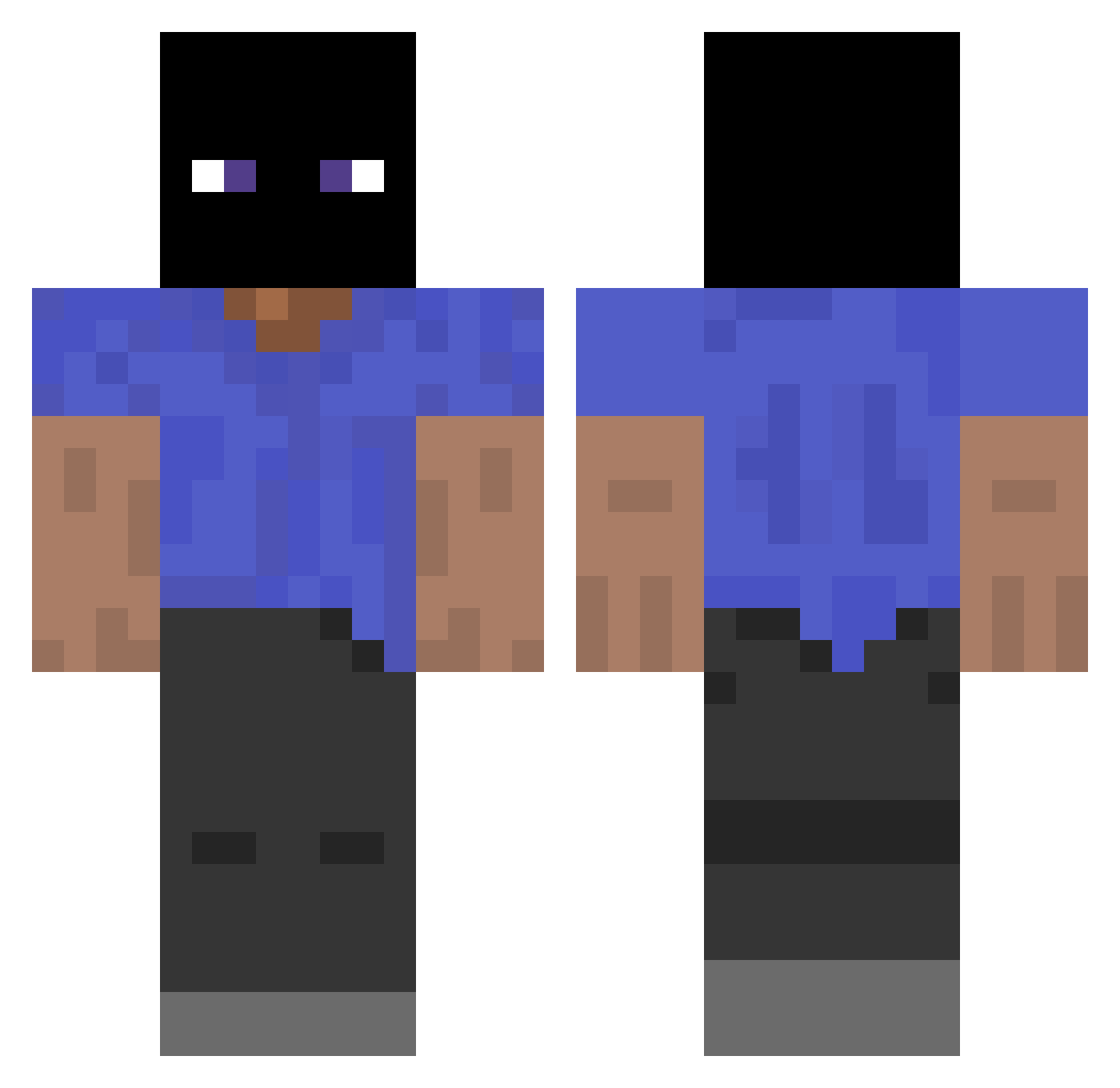 qodavid Minecraft skin, front and back view
