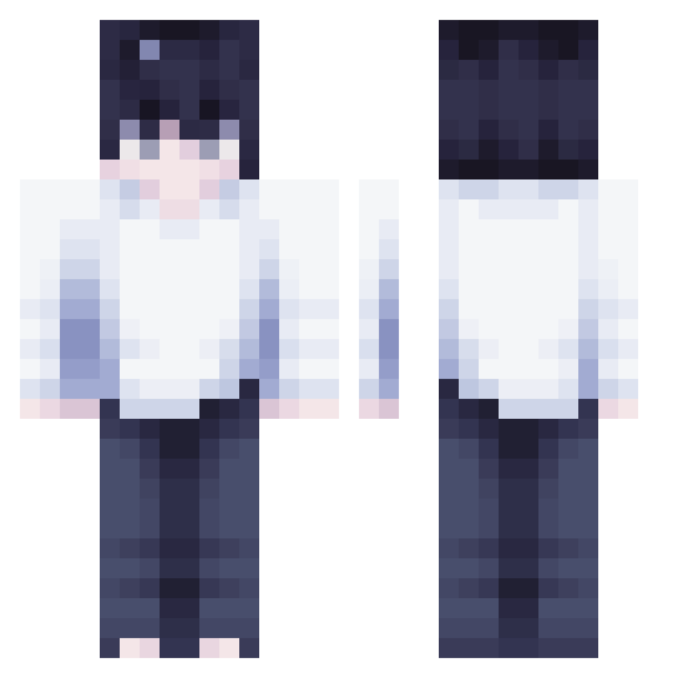 Ravkaa Minecraft skin, front and back view