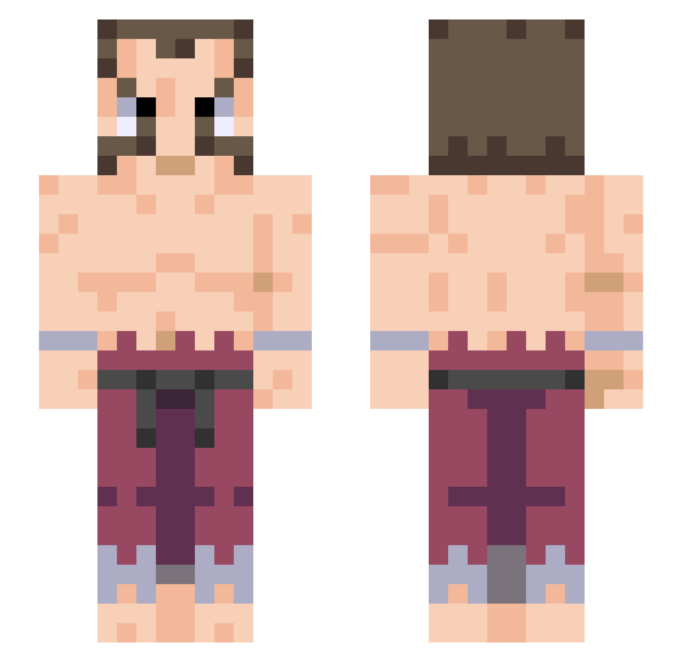 Raptors1996 Minecraft skin, front and back view