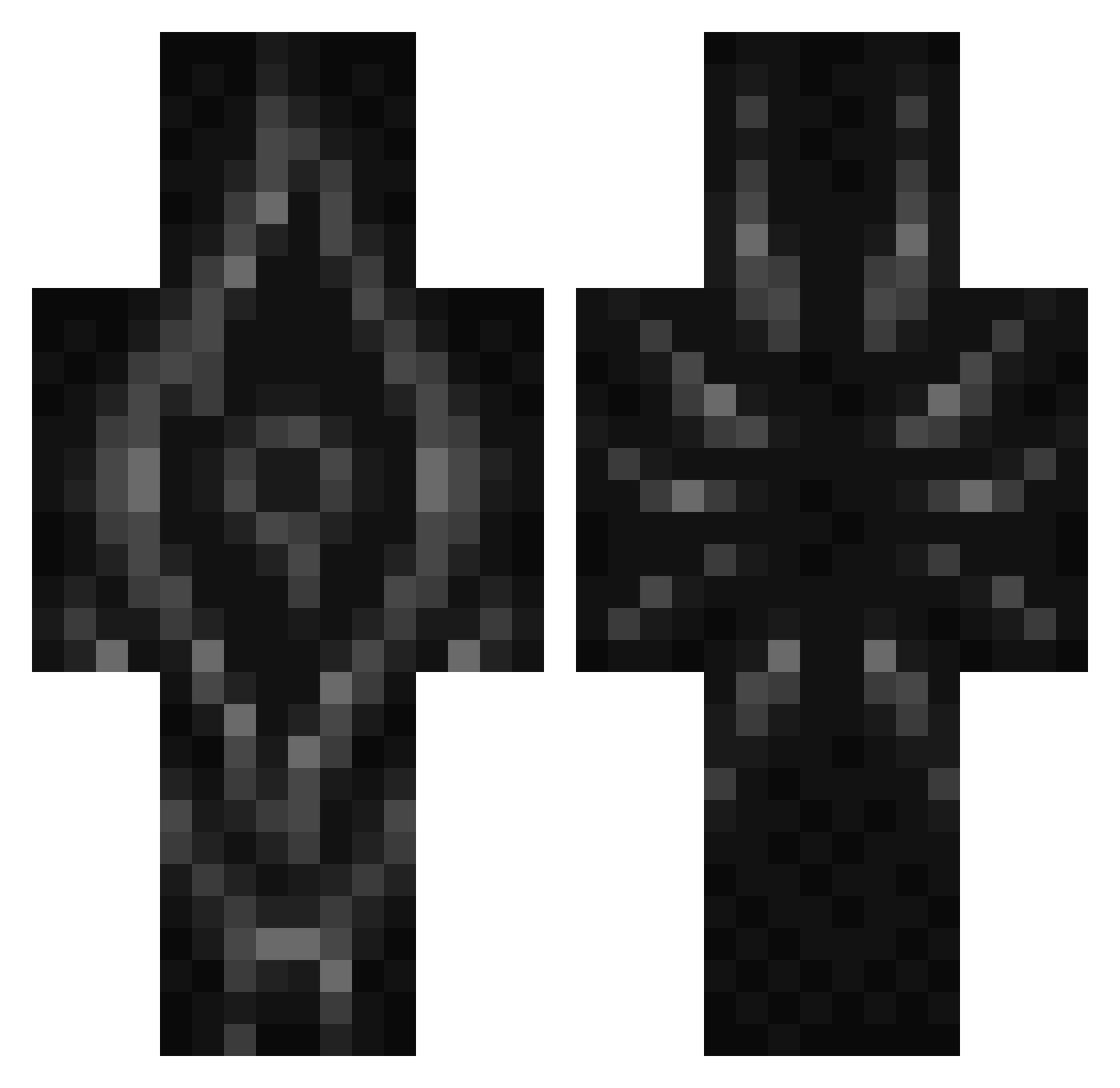 voltorix Minecraft skin, front and back view