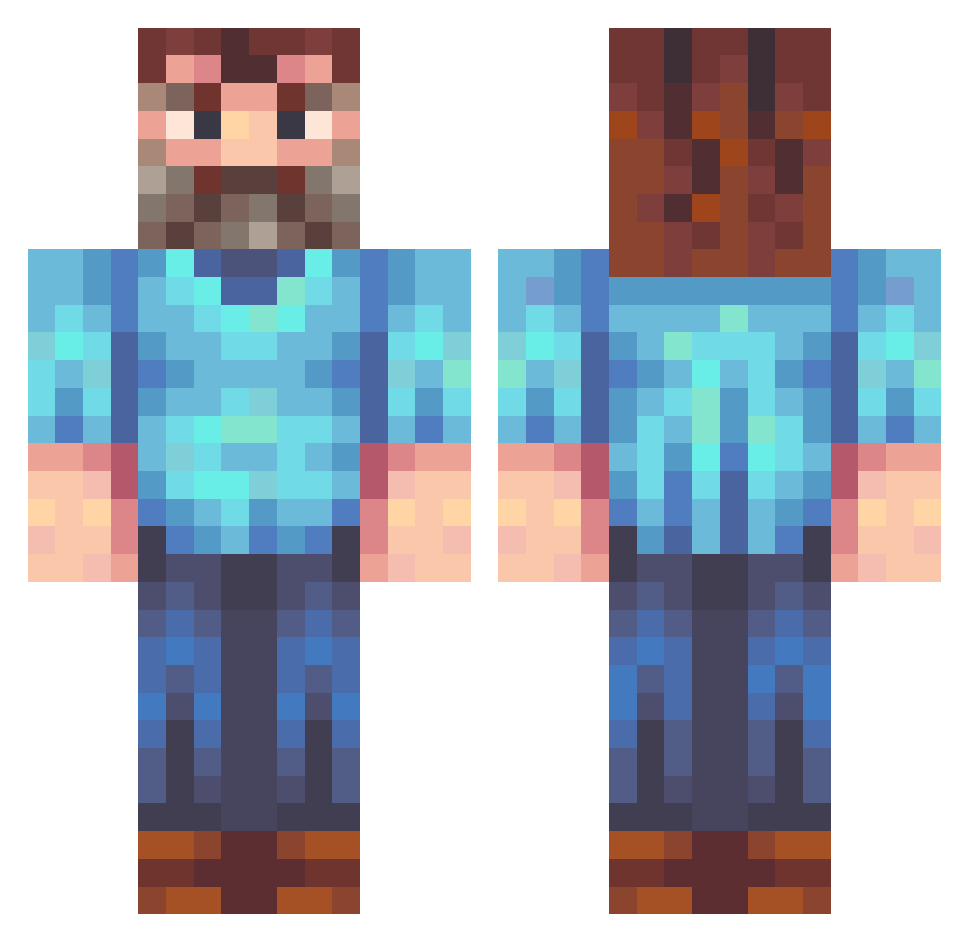 ZerkerageVlogz Minecraft skin, front and back view