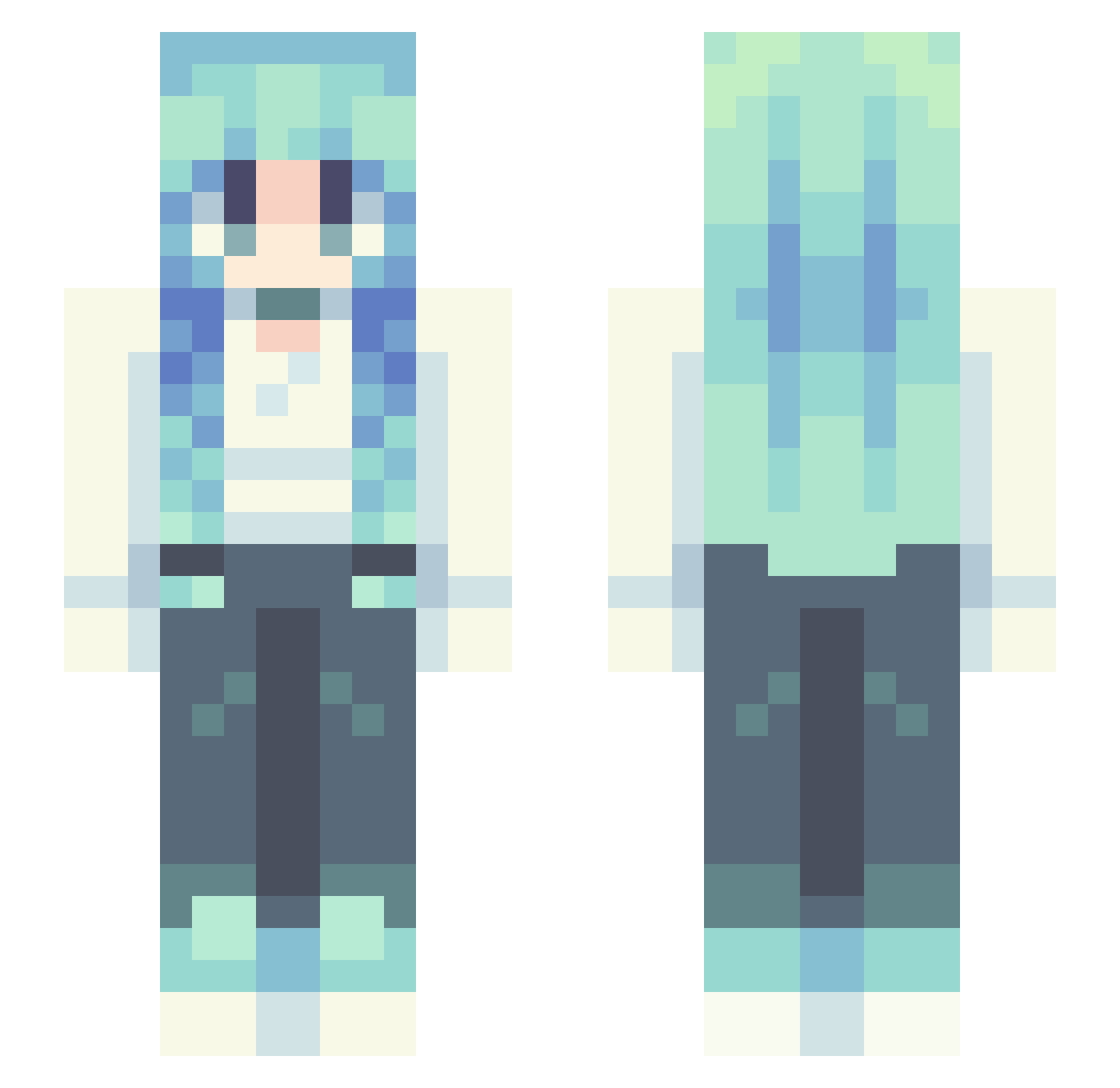 ZvezdaLazuri Minecraft skin, front and back view