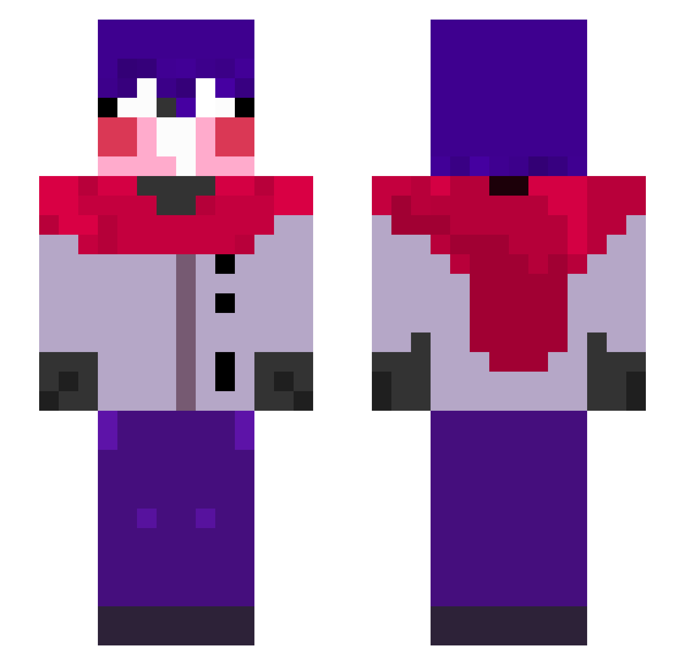 mikruiz900 Minecraft skin, front and back view
