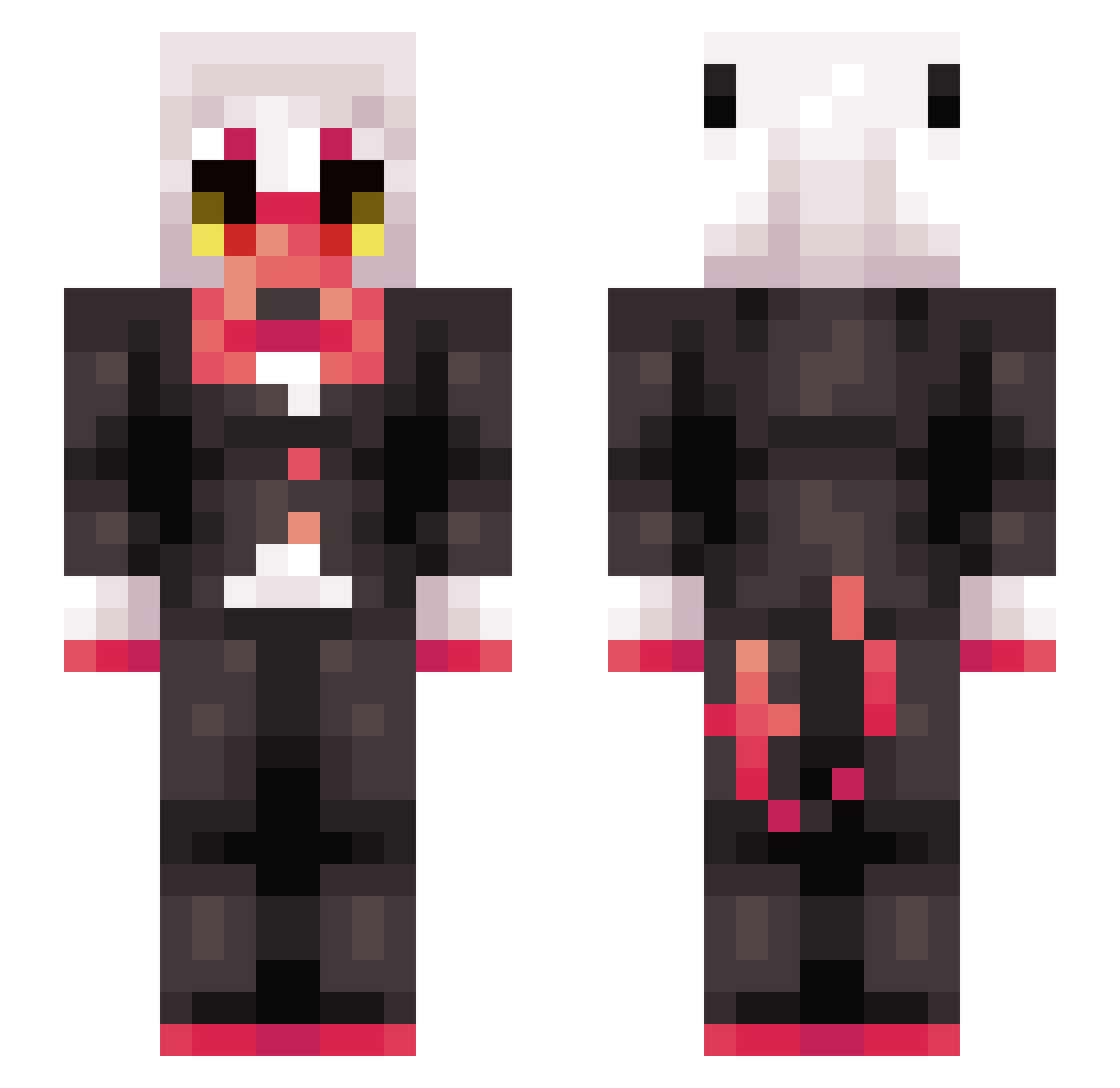 Chrono_3E Minecraft skin, front and back view