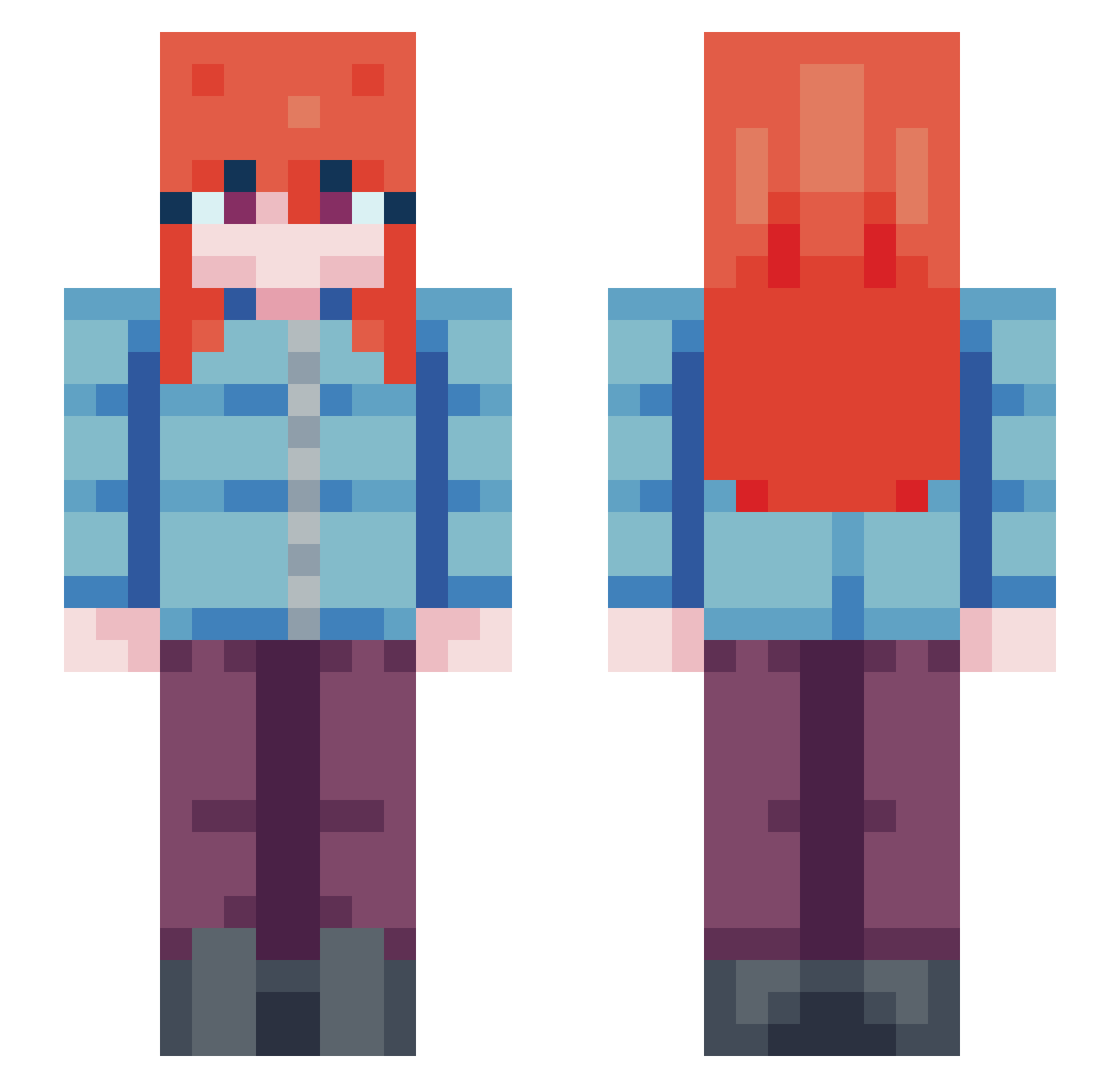smally2401 Minecraft skin, front and back view