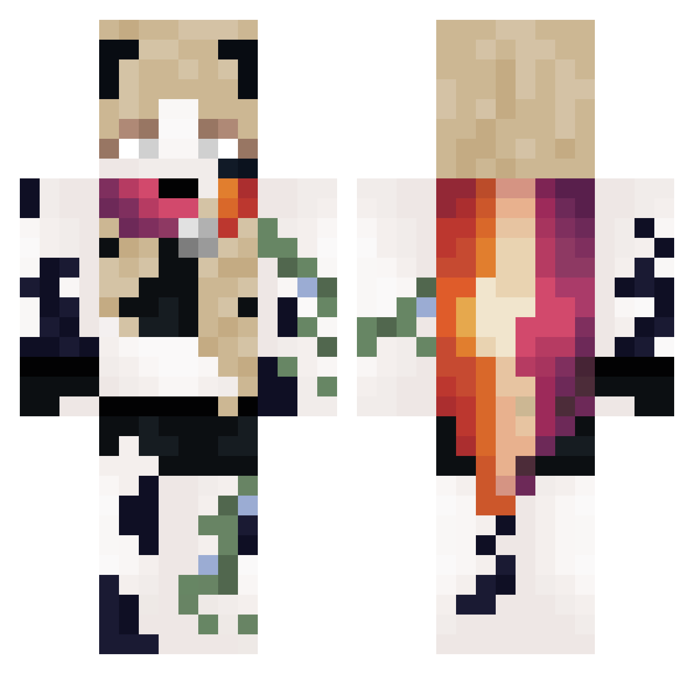 M0onnl1ght Minecraft skin, front and back view