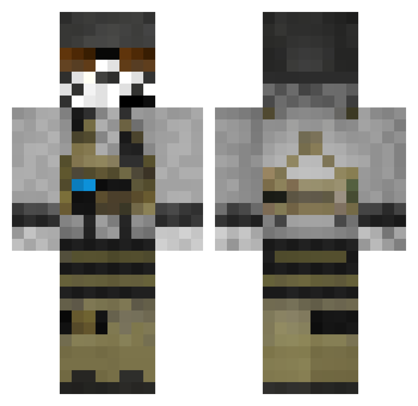 SimonGhostRiley_ Minecraft skin, front and back view