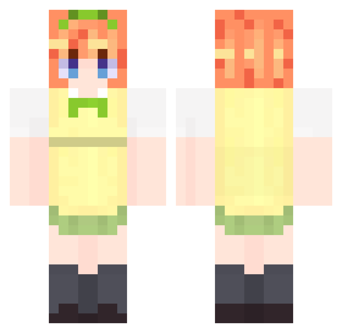 Fares55543 Minecraft skin, front and back view