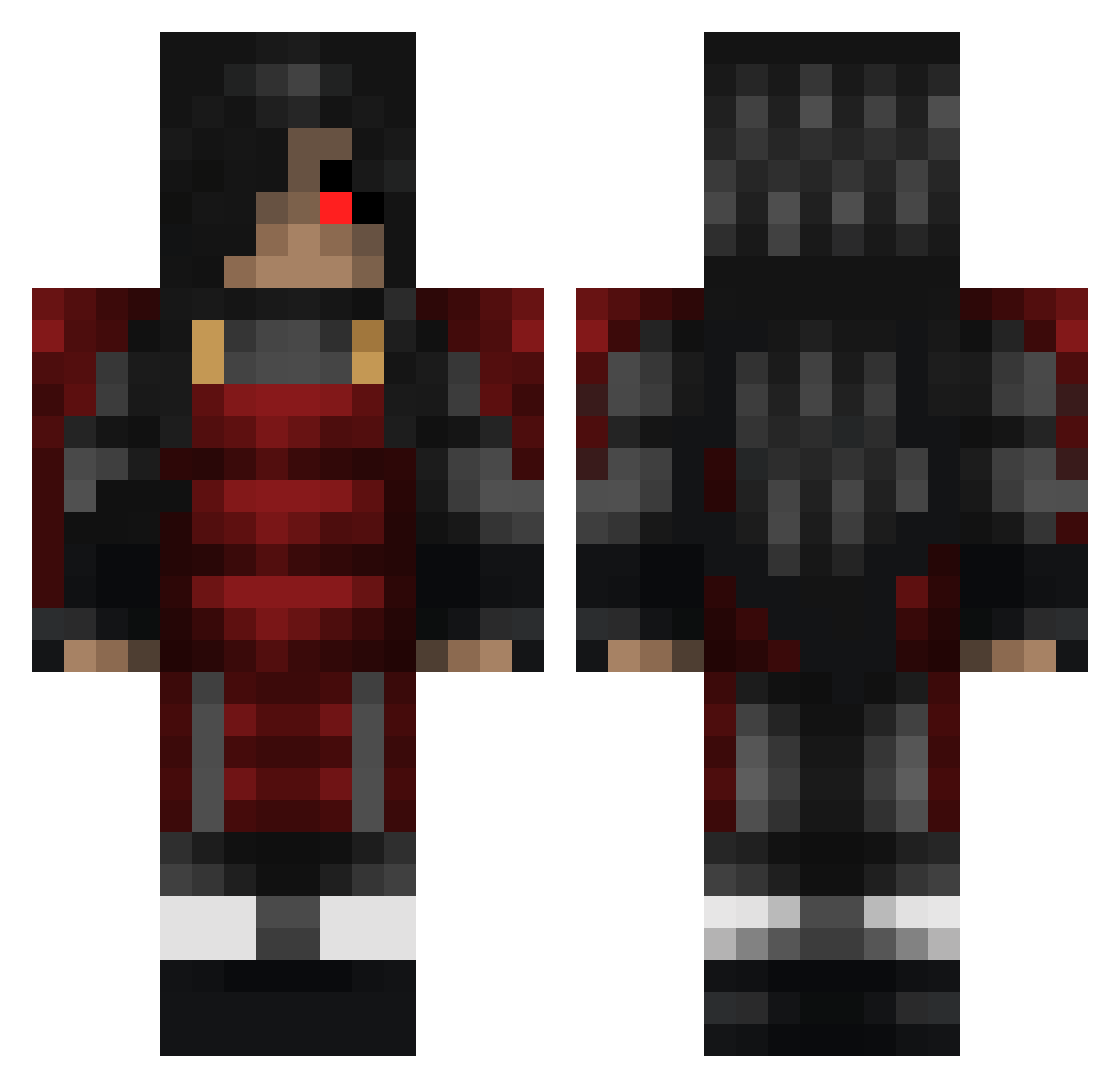 NitroglycerinBG Minecraft skin, front and back view
