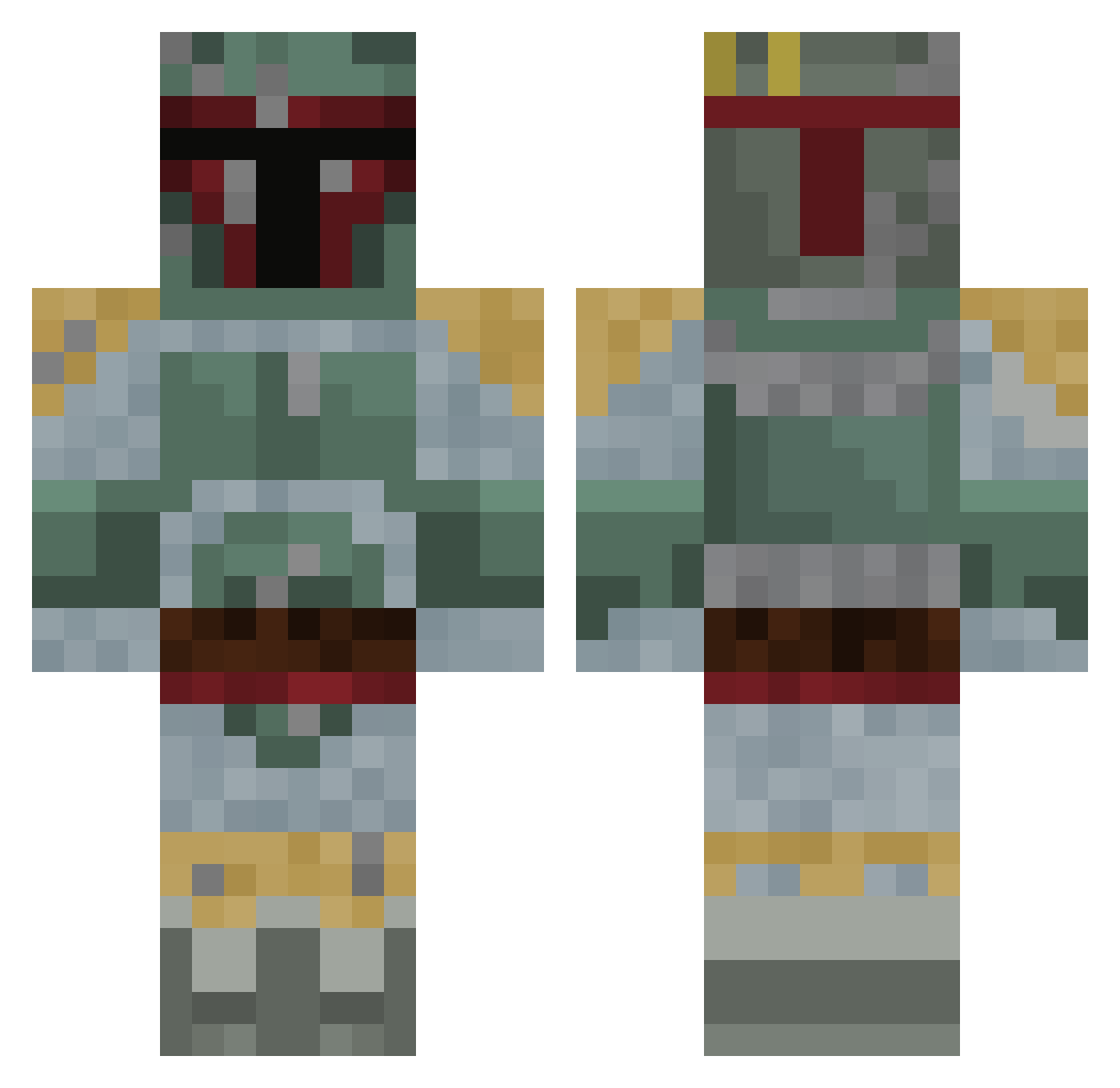 Mistermelon124 Minecraft skin, front and back view