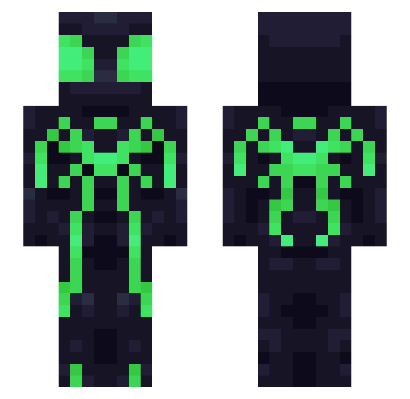 Pikachu_OP Minecraft skin, front and back view