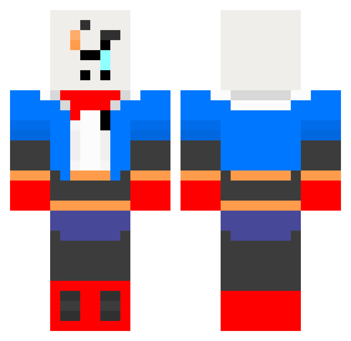 Loemteigaan Minecraft skin, front and back view
