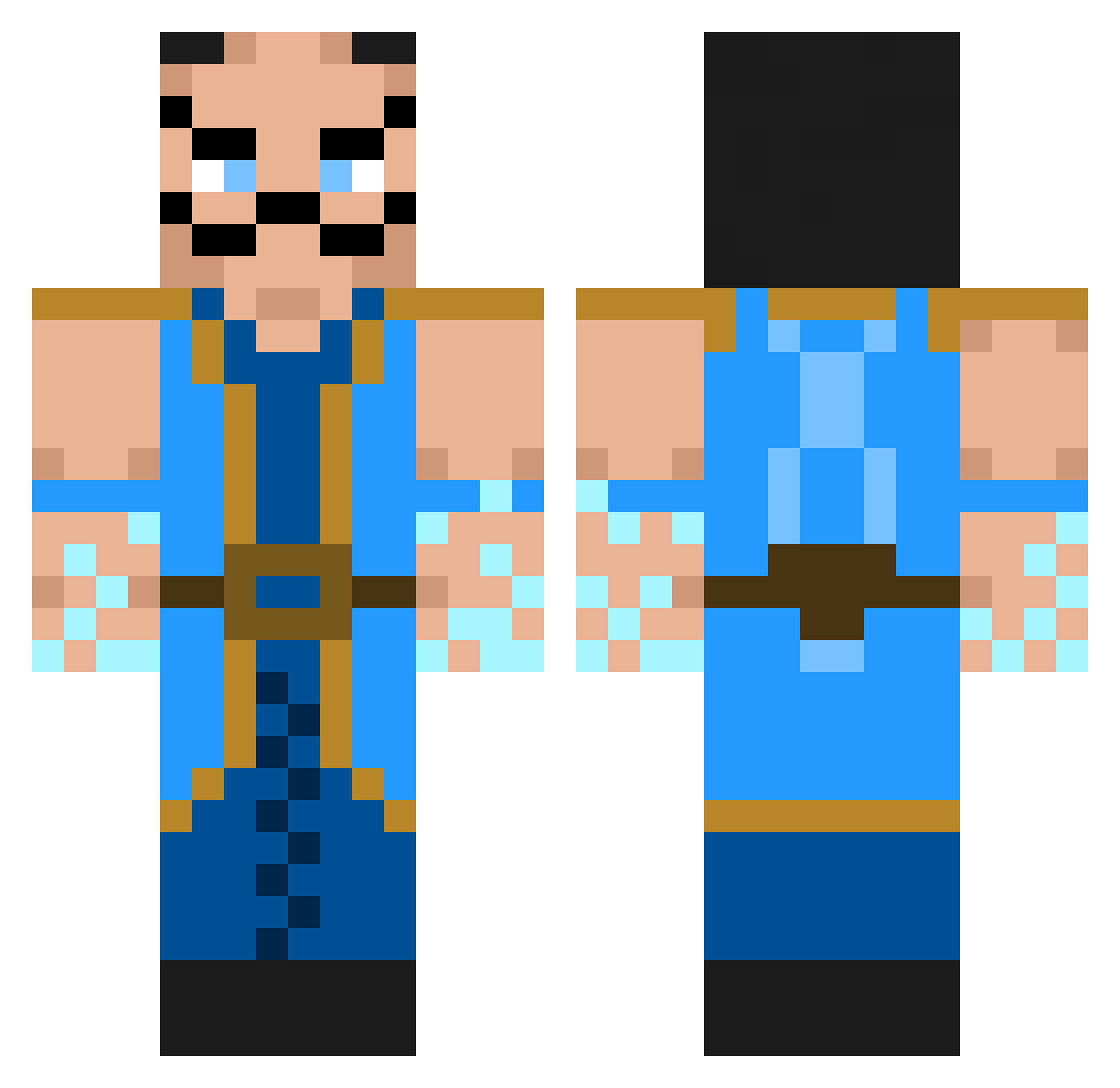 Sicamus Minecraft skin, front and back view