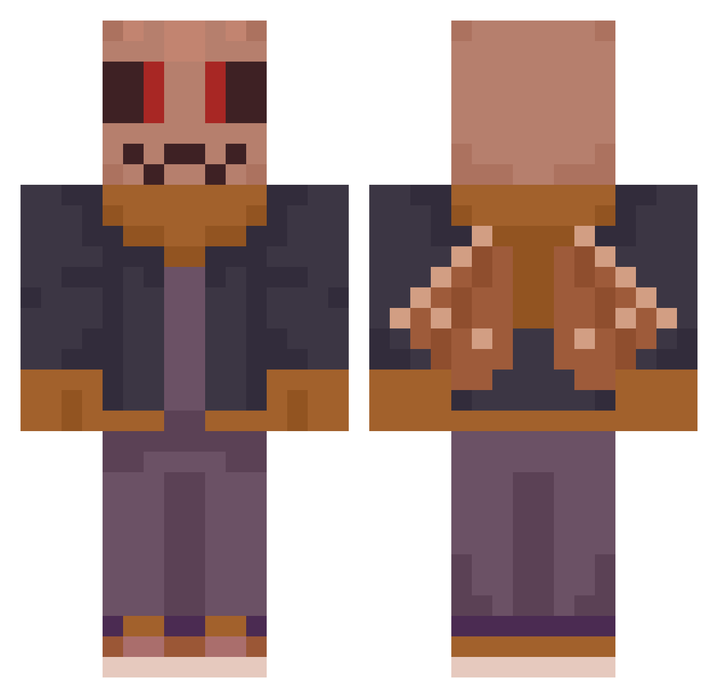 Dusk_Hydras Minecraft skin, front and back view