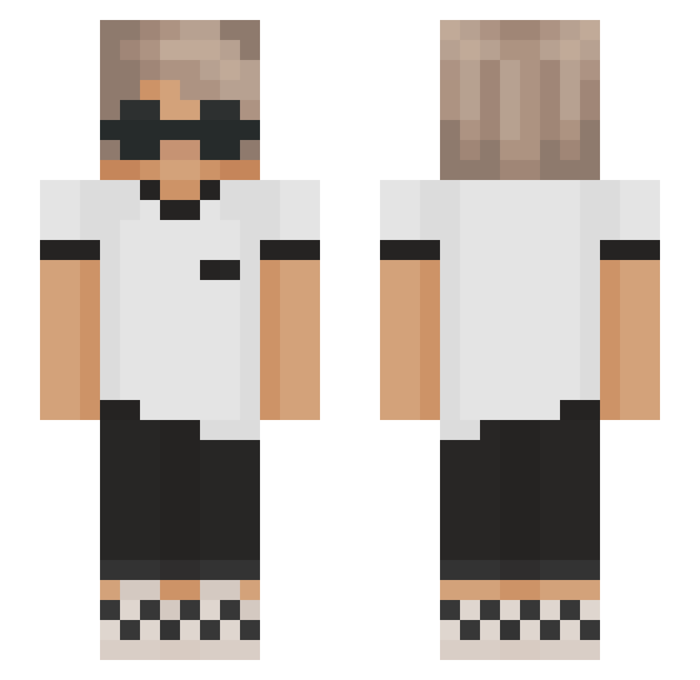 34G Minecraft skin, front and back view
