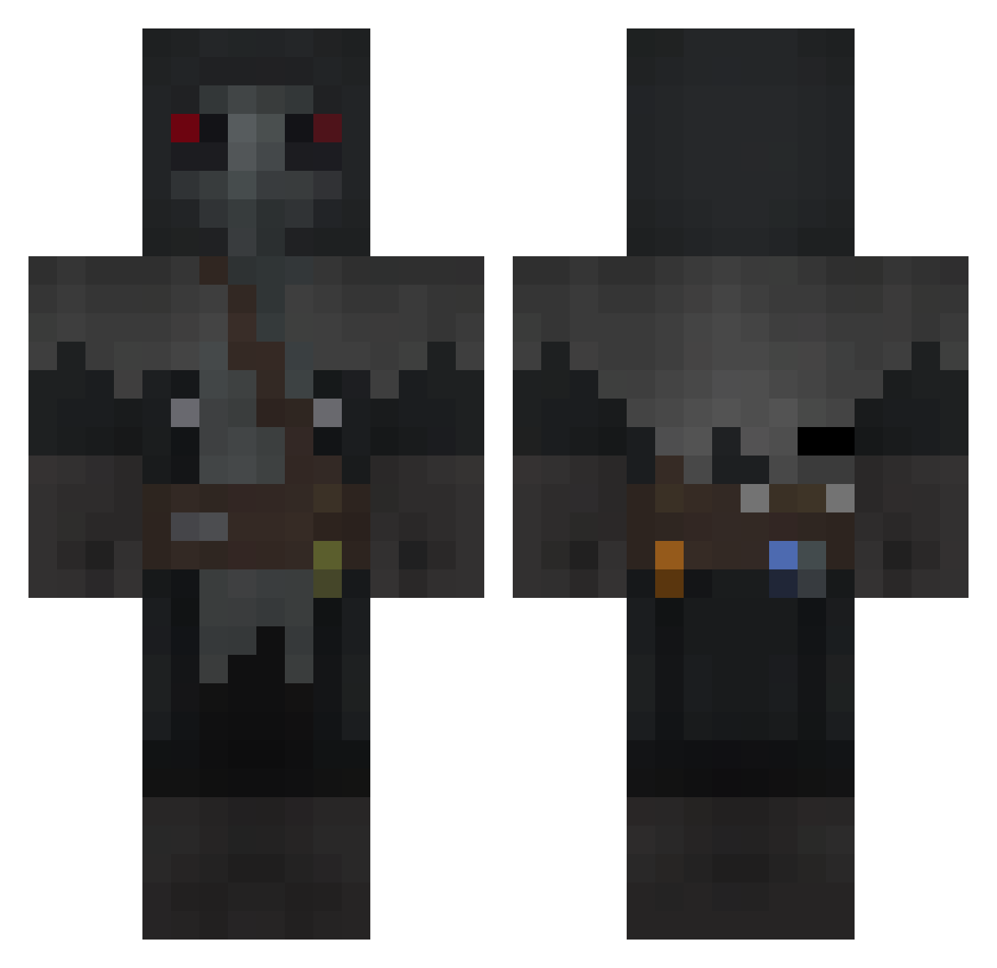 plauge74 Minecraft skin, front and back view