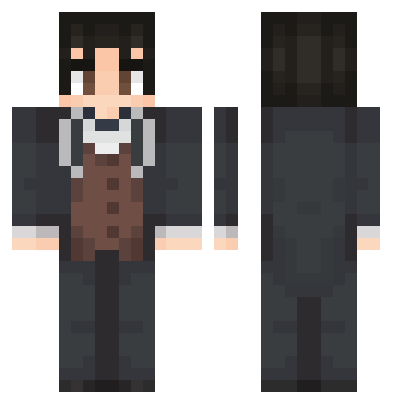 Luficek Minecraft skin, front and back view
