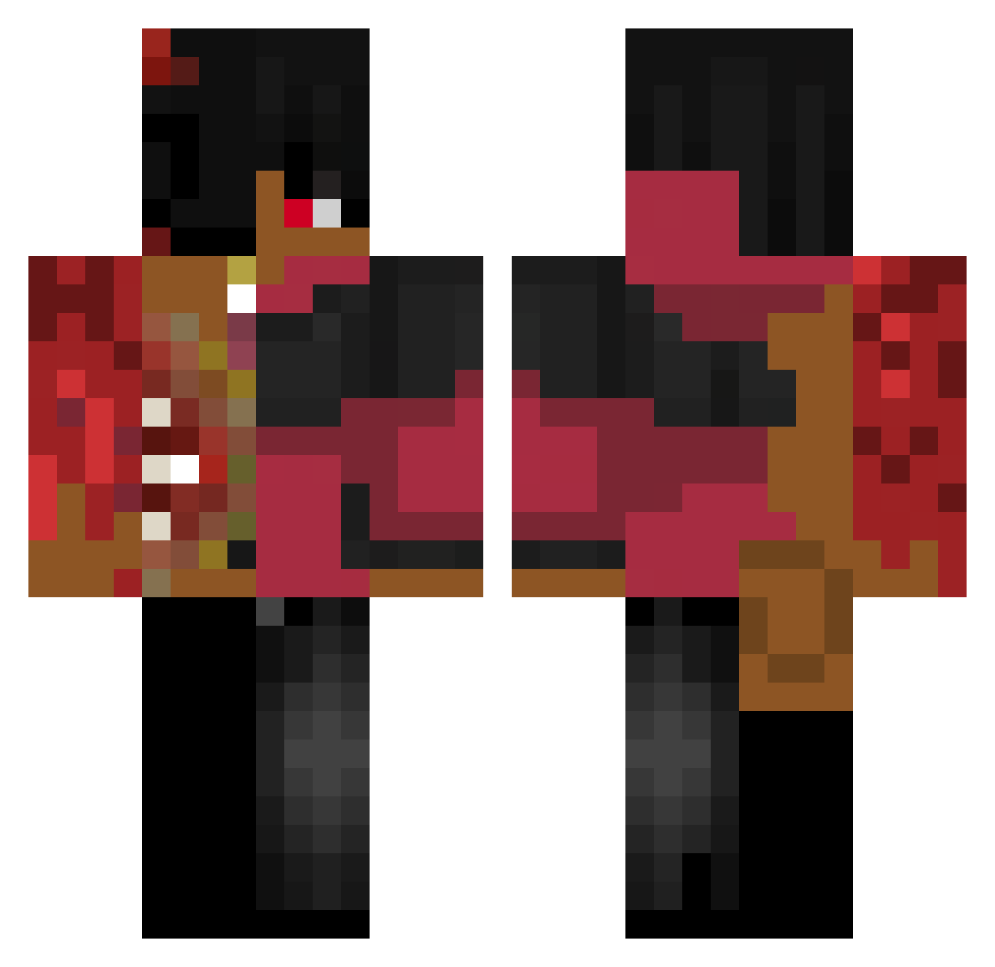 jlnxs Minecraft skin, front and back view