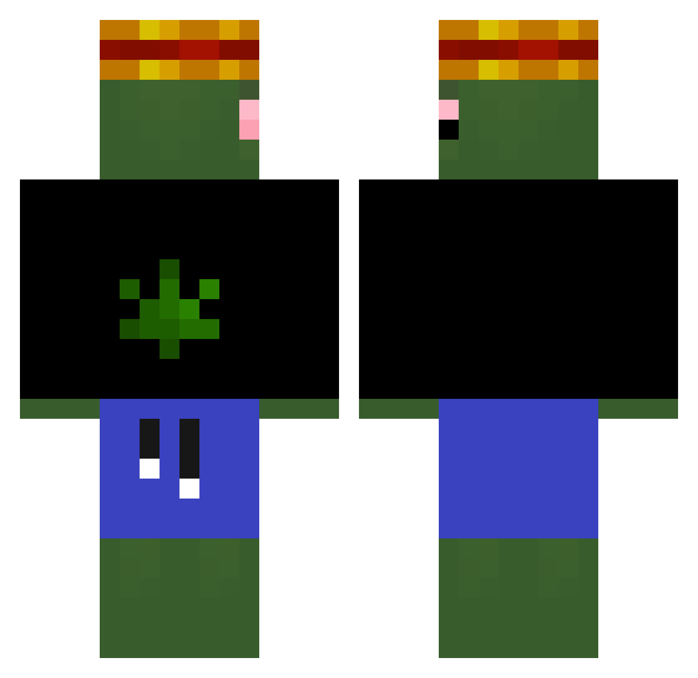 C140F Minecraft skin, front and back view