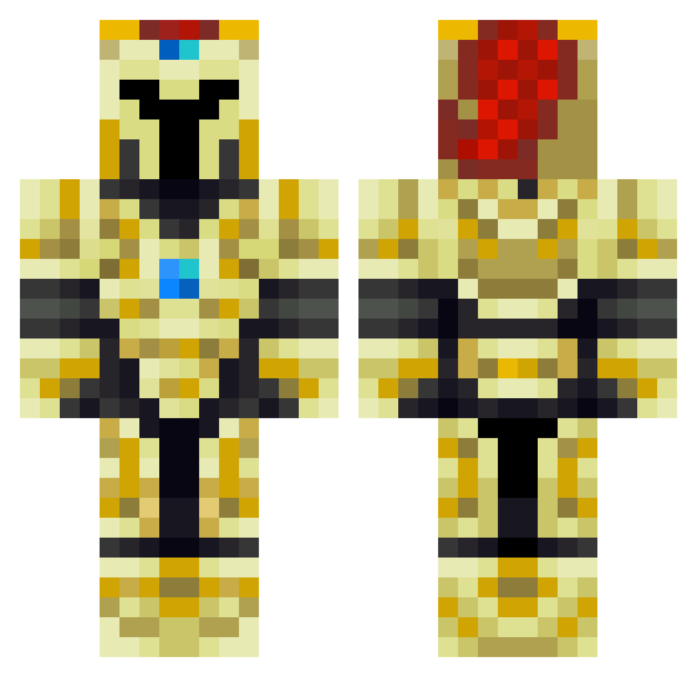 lcenical Minecraft skin, front and back view