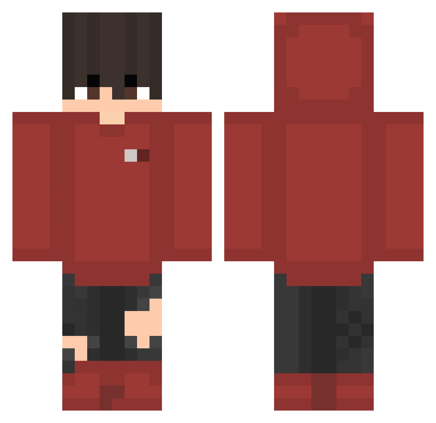 DerAllerecht Minecraft skin, front and back view