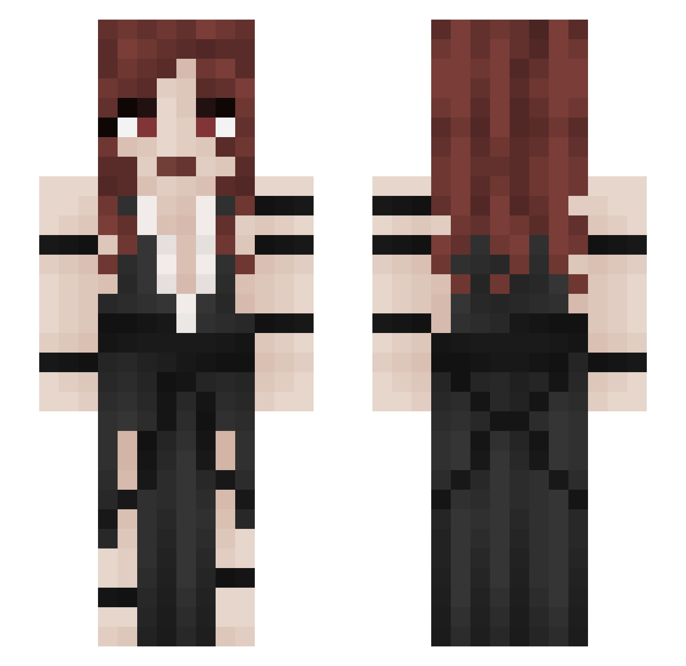 Tekoro Minecraft skin, front and back view