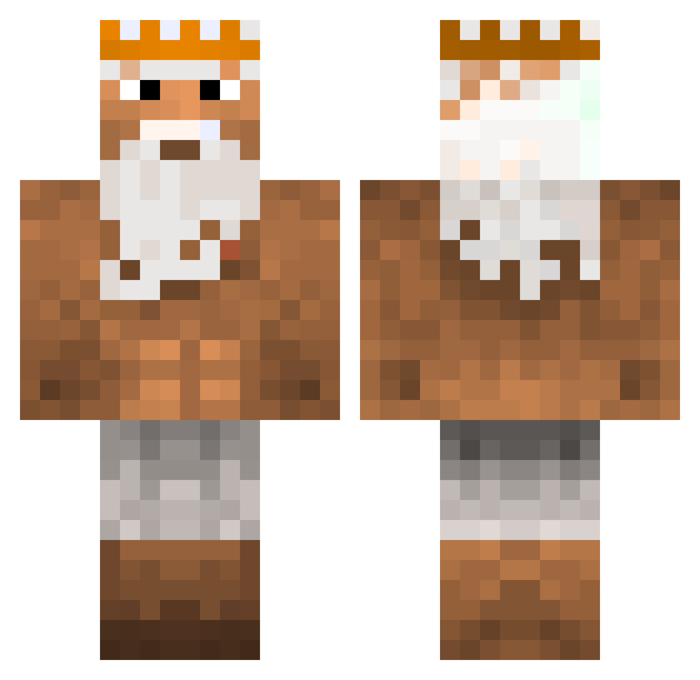 SenpaiPoseidon Minecraft skin, front and back view