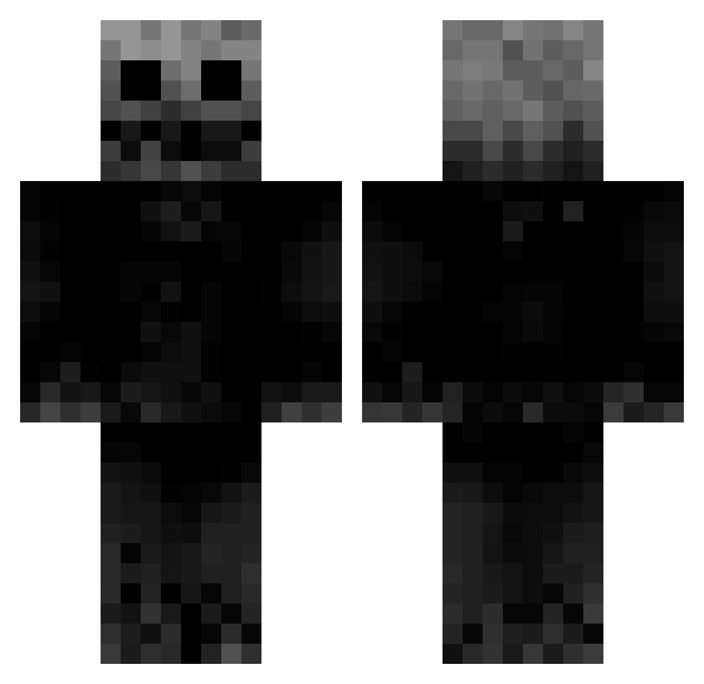 RaptorIsKing Minecraft skin, front and back view