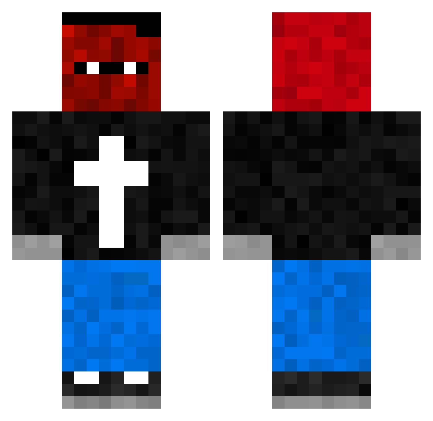 VocodedRage Minecraft skin, front and back view