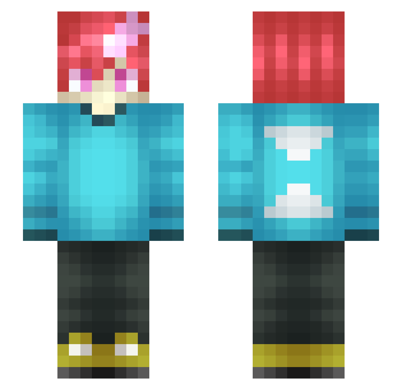 SakkunSine Minecraft skin, front and back view