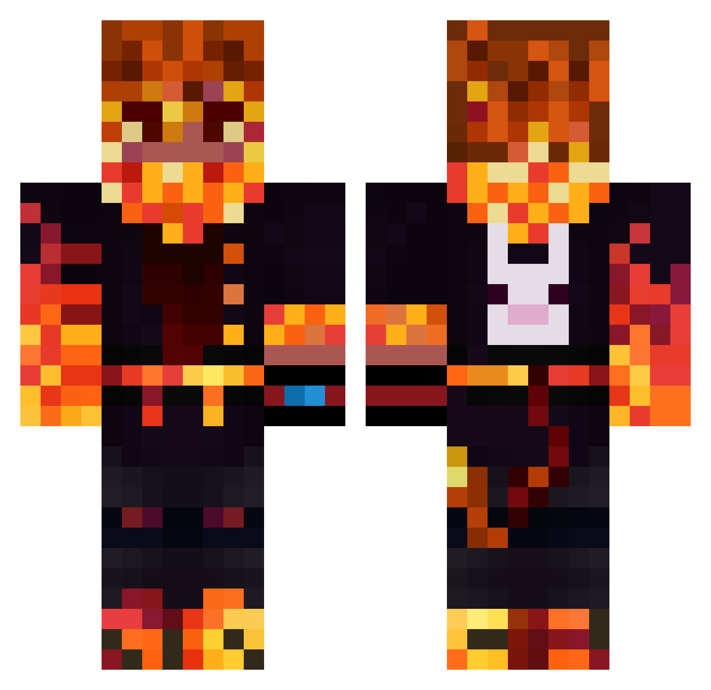evanfrags Minecraft skin, front and back view