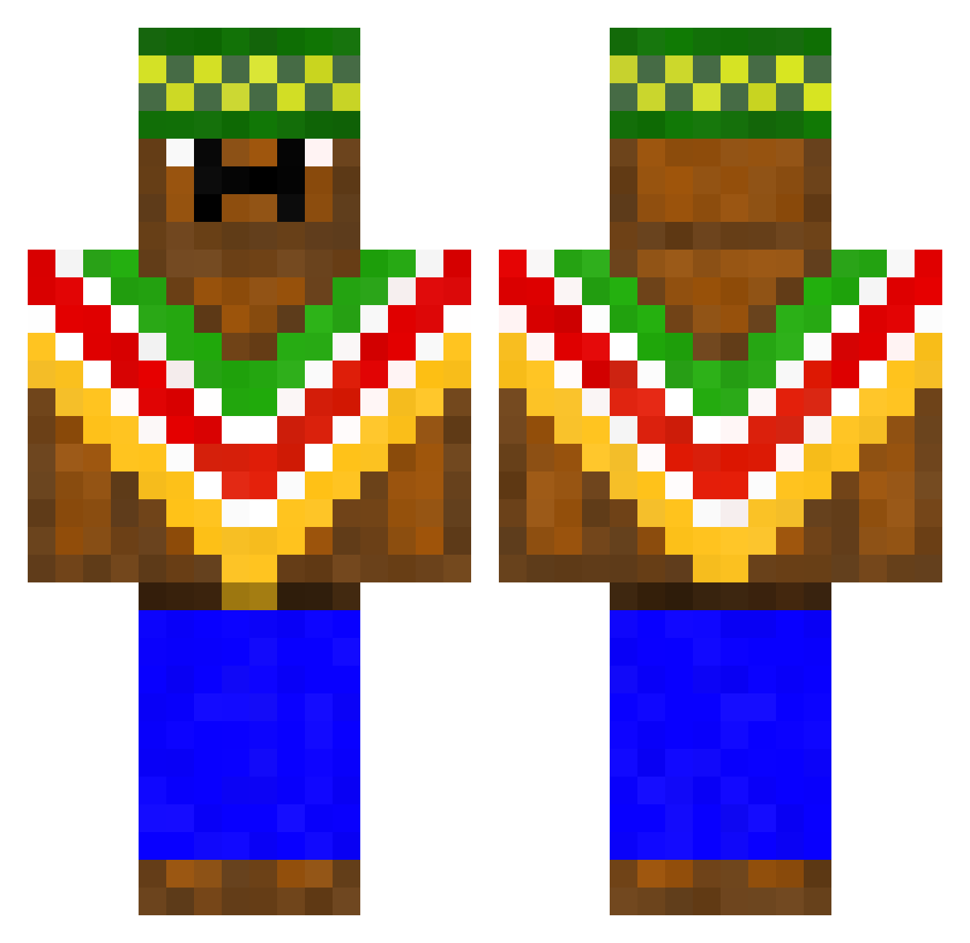 justinzje Minecraft skin, front and back view
