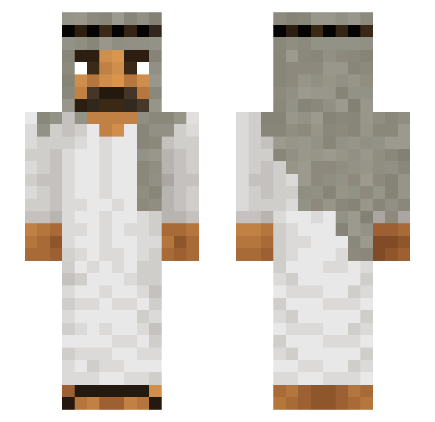 AGBlind Minecraft skin, front and back view