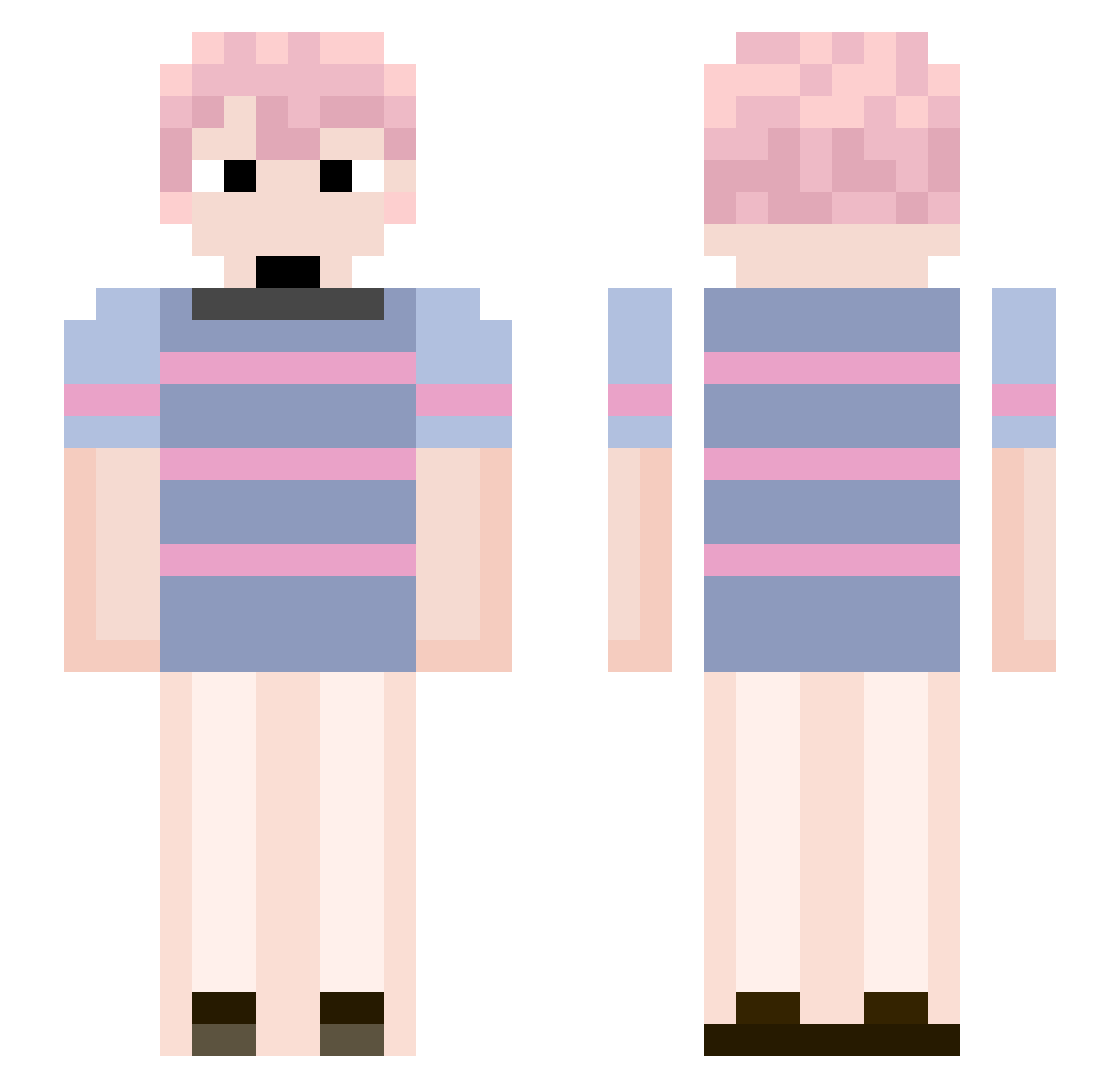 GuiAsYeran Minecraft skin, front and back view