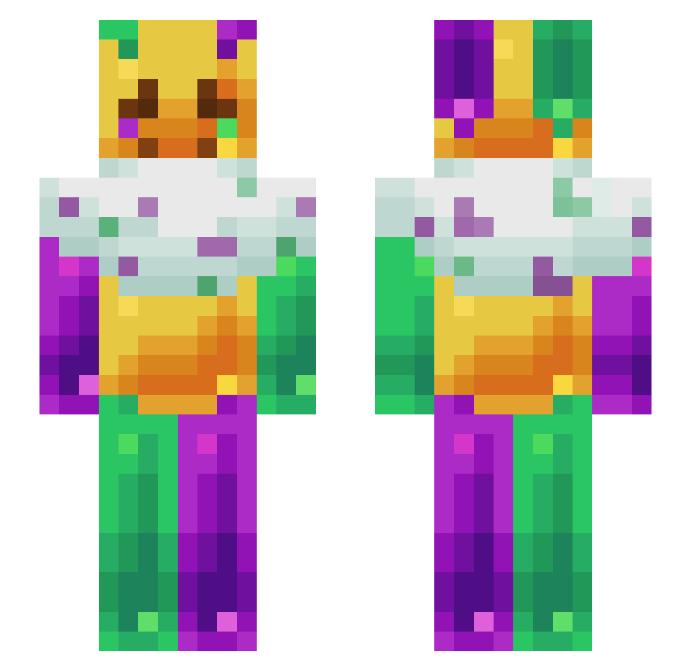FakeSheep Minecraft skin, front and back view