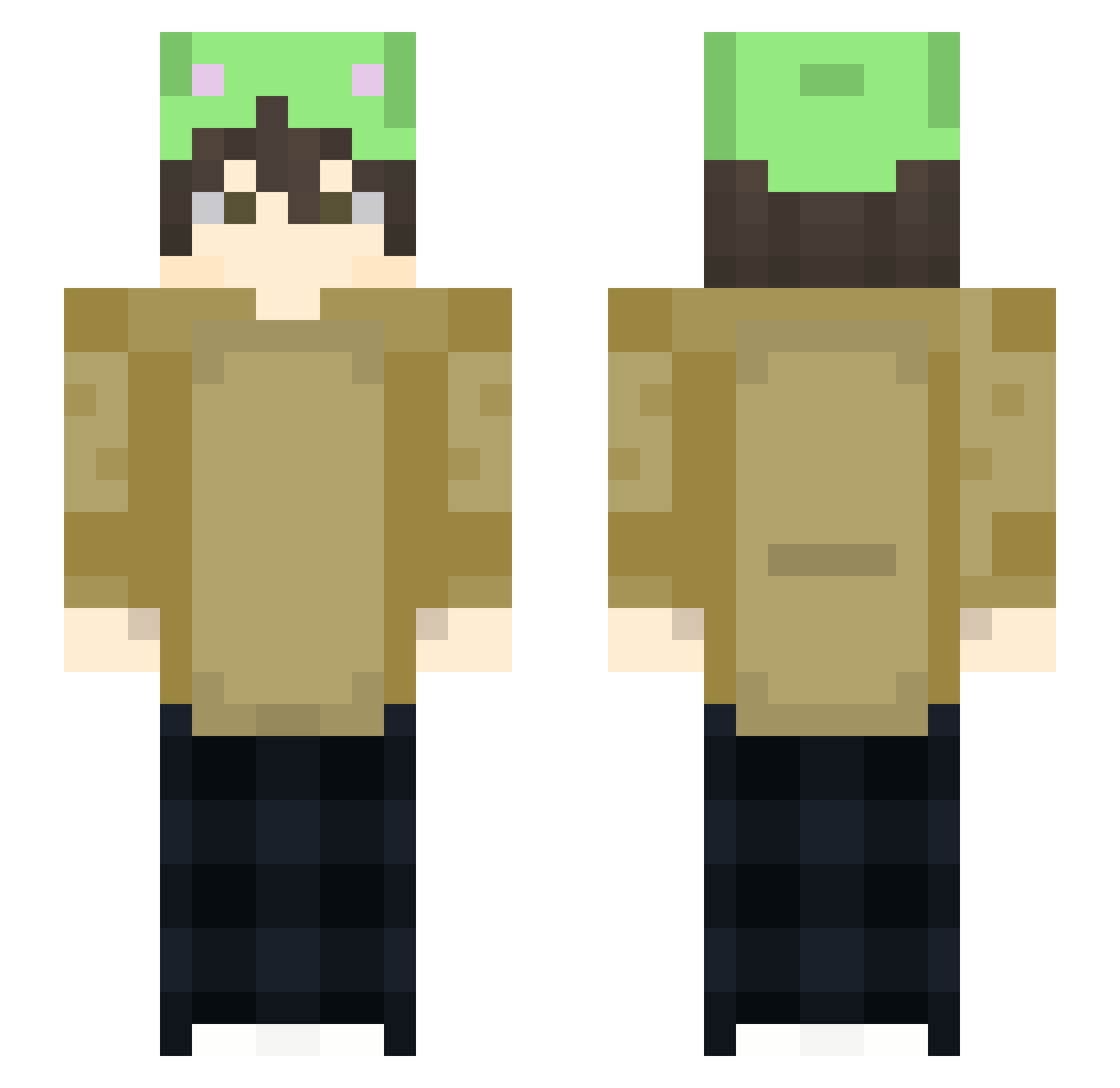Itz_Yufuss Minecraft skin, front and back view