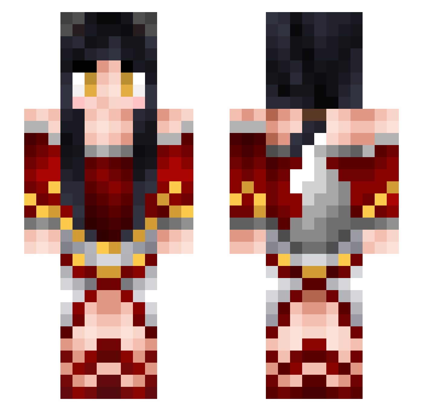 Zerath98 Minecraft skin, front and back view