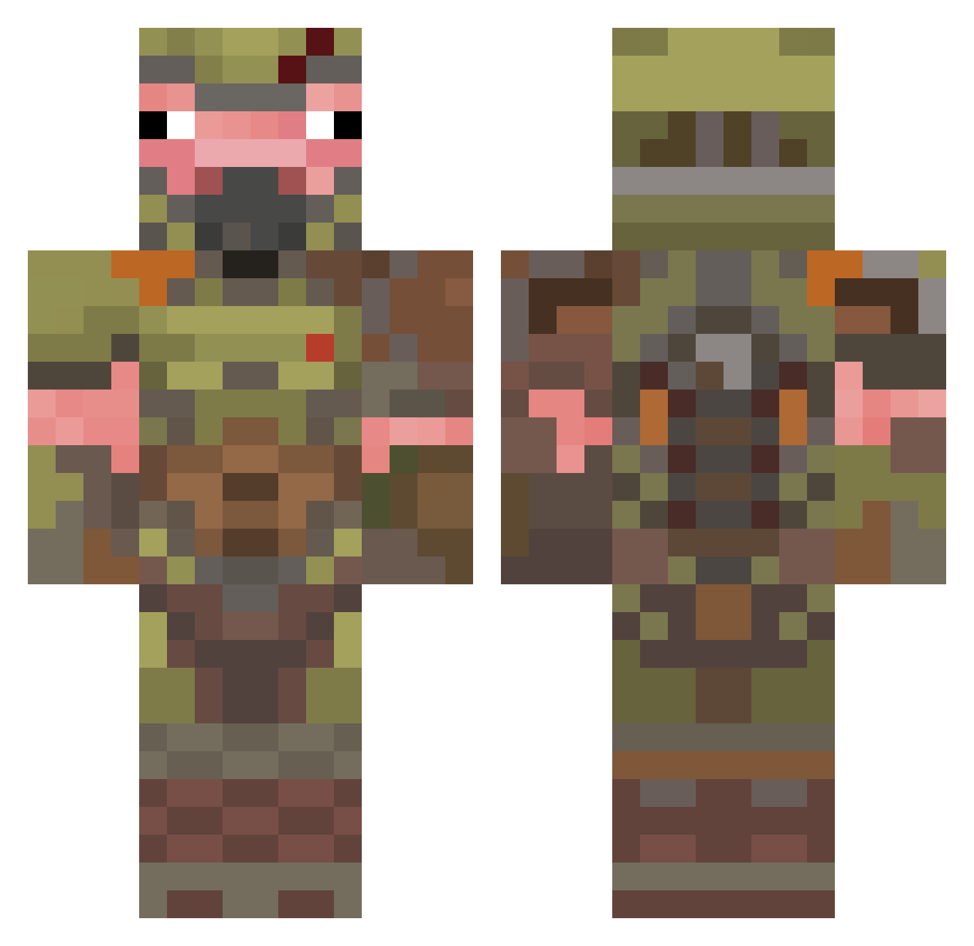 Egglord733 Minecraft skin, front and back view