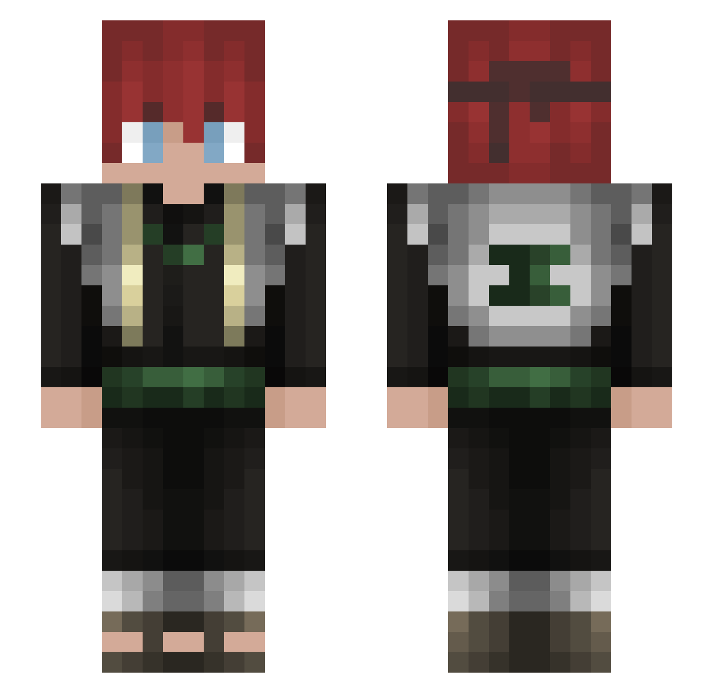 OwariExE Minecraft skin, front and back view